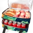 thumbnail image 5 of Hippocampus Double Layered Insulated Lunch Bag with Two Compartments, Large Capacity, Handheld Portable, 7.1x11.4x16.1 Inches, 5 of 6