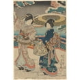 thumbnail image 3 of Toyokuni Utagawa 13x18 Black Modern Framed Museum Art Print Titled - Snow Scene; Two Women with Umbrellas and Bags (Late 18th Century - Early 19th Century), 3 of 5
