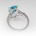 thumbnail image 4 of 925 Sterling Silver Ring Pear Cut Aquamarine Ring Natural Aquamarine Ring March Birthstone Ring Moissanite Accented Ring, 4 of 5