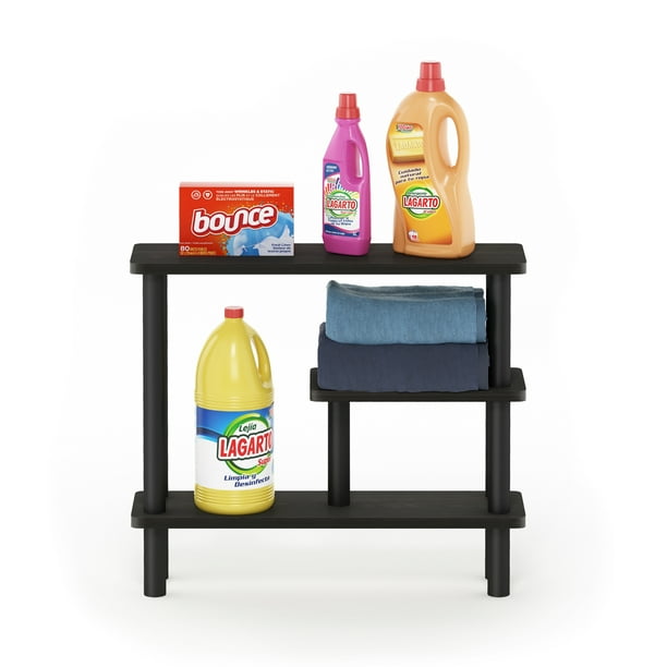 Furinno TurnNTube Slim Space Saving Storage Rack, Espresso/Black