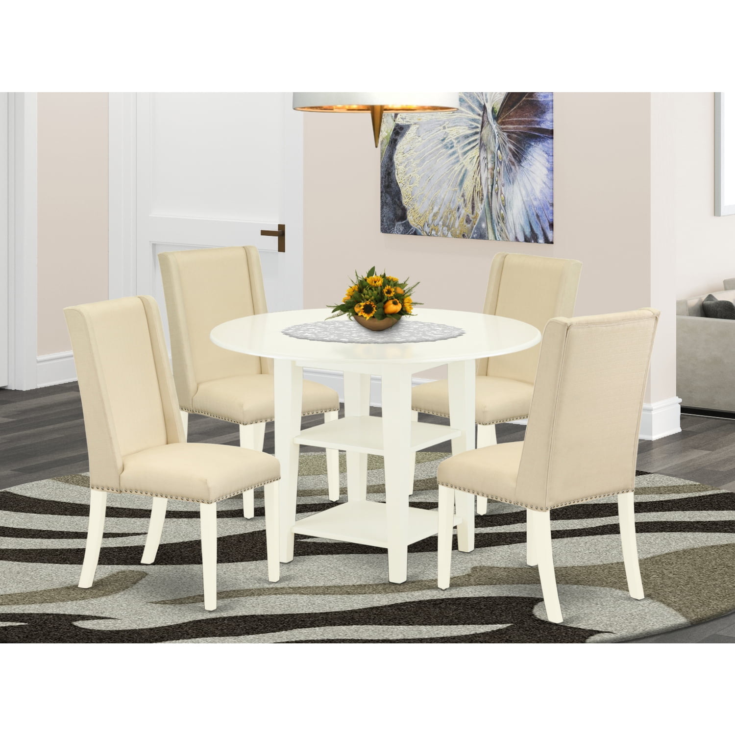 Lwh 01 5 Piece Dining Table Set, Small Round Kitchen Table Set For 4 Persons