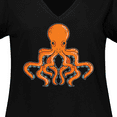thumbnail image 4 of Inktastic Orange Octopus Women's Plus Size V-Neck T-Shirt, 4 of 5