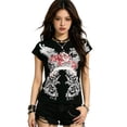thumbnail image 6 of Women Fashion Clothes Shirts 2000s Tops Short Sleeve Graphic Tees Punk Scene Clothing Cute Casual Shirts For Women, 6 of 9