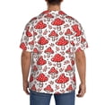 thumbnail image 3 of Rateoe Amanita Red Mushroom Pattern Men's Short Sleeve Classic Shirt, Casual Short-Sleeved Shirt, Lightweight Summer Shirt, Cuban Collar Shirt,Button-Front Shirt-XX-Large, 3 of 5