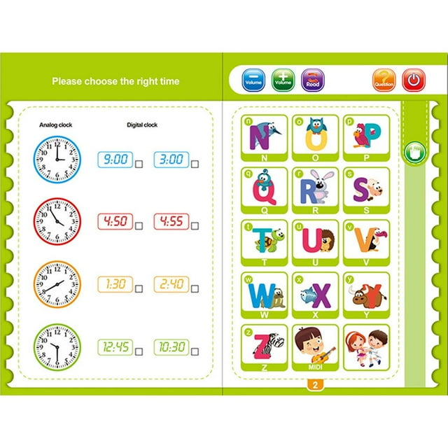 stanreset English Learning Machine Electronic Learning Study Book for Kids Pre-school Education Toy Colorful