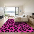 thumbnail image 3 of ODIKA 6'x9' Machine Washable Non-Slip Area Rug, Pink Cheetah Spots Wild Animal Print High Traffic Rug, Pink, 900308, 3 of 7