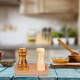 thumbnail image 5 of Wooden Salt and Pepper Mill Tray Acacia Wood Tray Peper Mill Holder Mills Shakers Salt Pepper Grinder Rest for 2 Mills Accessories Kitchen Storage, 5 of 9