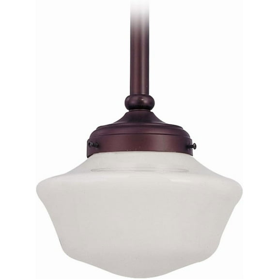 8-Inch Retro Style Schoolhouse Mini-Pendant Light in Bronze Finish