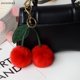 thumbnail image 1 of eccvnea3 Peluche Cereza Real Rex Conejo Piel Llavero Bola De Felpa Mujeres Bolso Encanto Joyería Colgante Coche Metal Adornos Chica Juguete Regalo A, 1 of 4