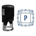 thumbnail image 1 of Printtoo P Alphabet Monogram Initial Square Swirl Border R-40 Self Inking Rubber Stamp Office Stationary, 1 of 3