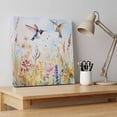 thumbnail image 4 of Ships Next Day Canvas Wall Art 8"x8", Spring Hummingbird Floral Wood Framed Canvas Print Painting, Farmhouse Flower Botanical Ready to Hang Small Picture Wall Decor for Home Bathroom Nursery Kitchen, 4 of 9