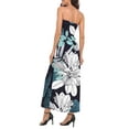 thumbnail image 4 of HDE Women's Strapless Maxi Dress Bohemian Sundress Floral 2X, 4 of 6