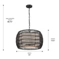 thumbnail image 5 of Golden Lighting Everly 4-light Pendant in Matte Black and Modern Black Rattan shade, 5 of 7