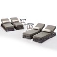thumbnail image 4 of Opohoro 6-Pieces Adjustable Outdoor Rattan Wicker Chaise Lounge Set, Outdoor Reclining Chairs with Side Tables for Garden Pool Backyard Deck, Gray, 4 of 12