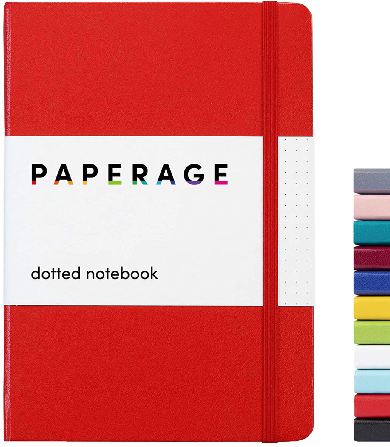 PAPERAGE Dotted Journal Notebook, (Red), 160 Pages, Hardcover, 5.7” x 8 ...
