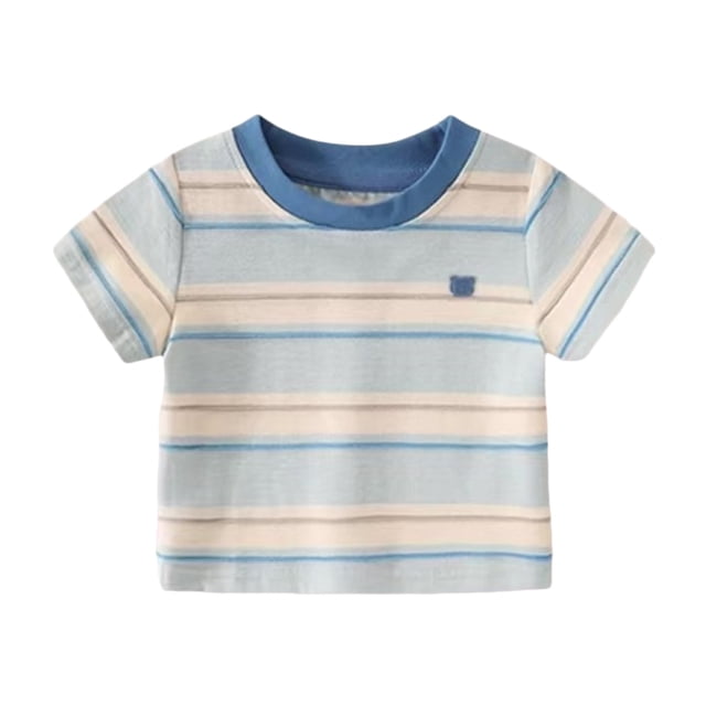 Splozh T-Shirt Garçon Mignon Été T-Shirt Graphique Décontracté Mode Garçon Dessin Animé T-Shirt Garçon à Manches Courtes T-Shirt Garçon à Enfiler, Bleu, 2-3 Ans