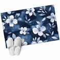 thumbnail image 2 of Navy Blue Spring Floral Bathroom Mats 2x3 FT,Non Slip Small Kitchen Mat,Summer Flowers Watercolor Botanical Washable Soft Backed Front Door Throw Rugs Indoor Outdoor Doormats for Entryway Sink, 2 of 8