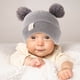 thumbnail image 5 of Lindo gorro de punto para bebé con bordado de doble corazón y doble ovillo de lana | Gorro de invierno suave y cálido para bebés y niños pequeños | Accesorio cómodo y acogedor para recién nacidos, 5 of 5