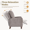 thumbnail image 4 of Bonzy Home Fabric Recliner Single Chair, Push Back Design with Retractable Footrest, Cushioned Seat & Solid Wood Legs, Accent Armchair for Bedroom & Living Room，Light Gray, 4 of 6