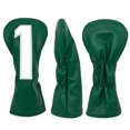thumbnail image 4 of CSChome Housse de Golf en Cuir Faux Cuir Housse de Tête de Club de Golf Style Britannique Vert Imperméable Résistant à l'Usure Protection de Tête Accessoires de Club de Golf, 4 of 7