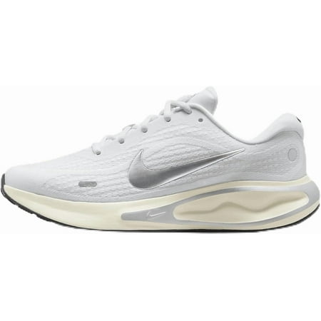 Nike Journey Run Women's Road Running Shoes (FJ7765-104, White/Platinum Tint/Coconut Milk/Metallic Silver) Size 9