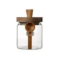 thumbnail image 2 of Frasco de Almacenamiento de Vidrio, Recipiente Hermético con Tapa de Madera y Cuchara, Contenedor de Alimentos para Café, Té, Hierbas, Especias, Granos, con Diseño Transparente, 9.5 cm/12 cm/15 cm, 2 of 6