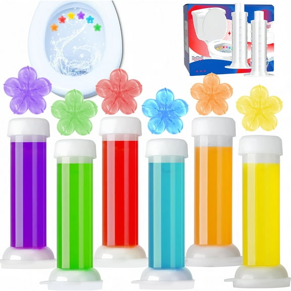 Toilet Gel Stamp, 6Pcs/72 Count Flower Fragrance Bathroom Deodorizer Bowl Cleaner Toilet Refills