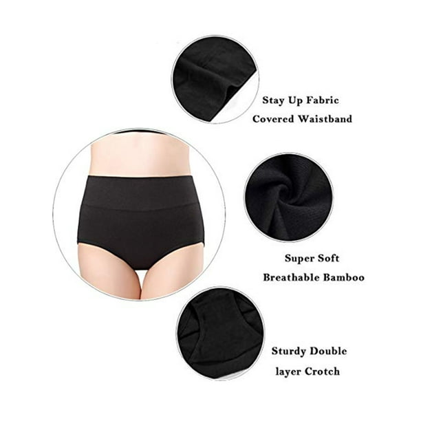 Women's Comfort Hipster Panties, Soft Stretch No Show Brief Bikini Panties  Seamless Underwear,4-Pack/Black/Gray 