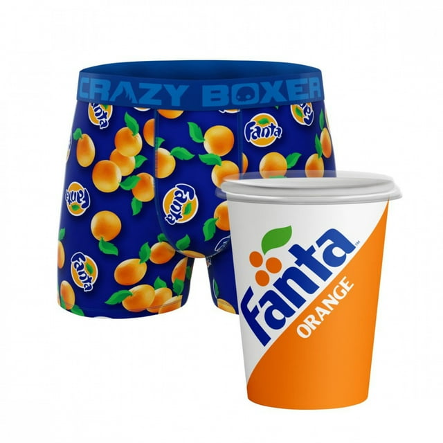 Crazy Boxers Fanta Orange Boxer Briefs in Soda Cup-Small (28-30)