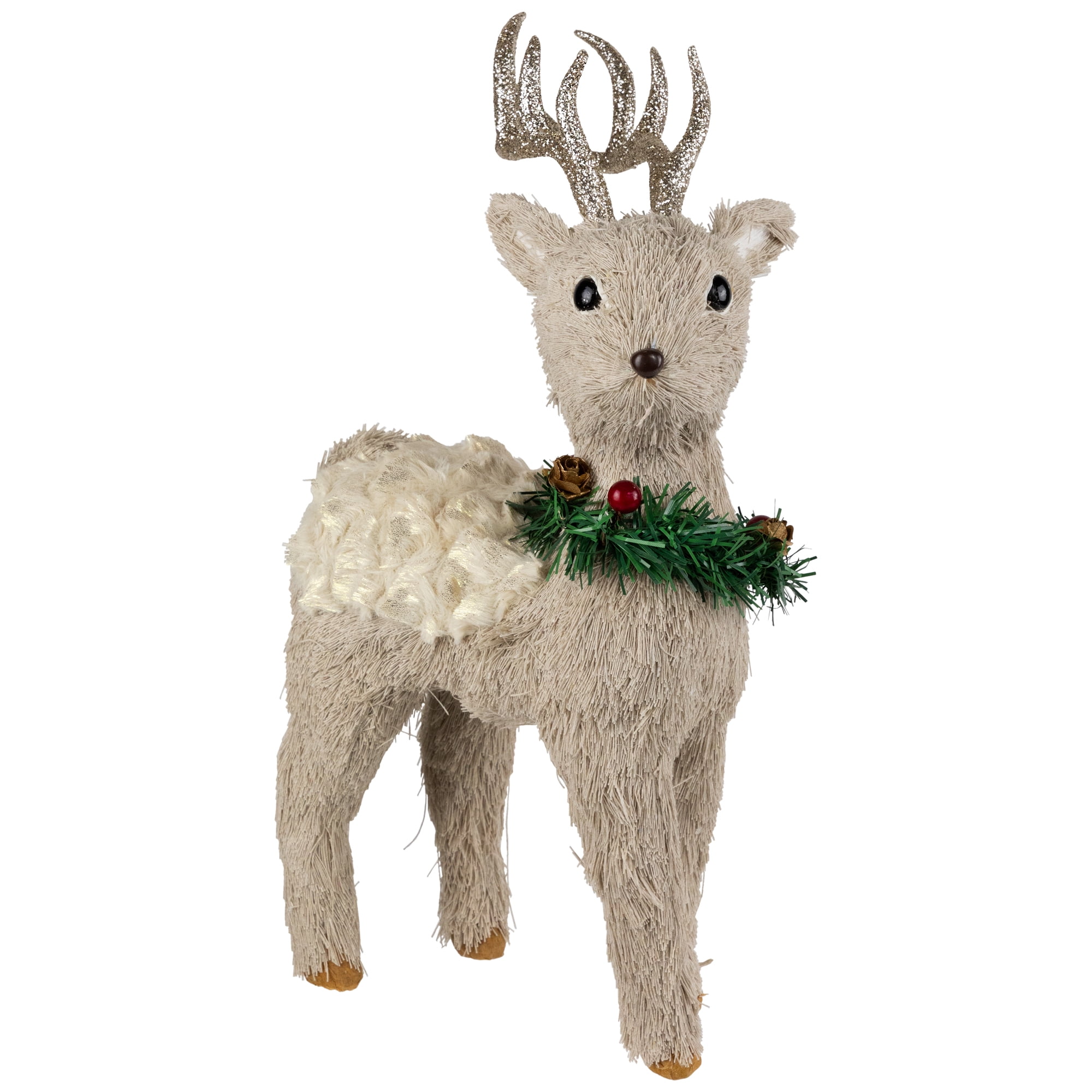 Northlight Woodland Reindeer with Wreath Christmas Figure - 13.75"