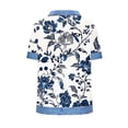 thumbnail image 5 of Jacenvly Hauts pour Femmes Liquidation Mode Décontractée Col Rabattu Couleur Unie Manches Courtes T-Shirt Blouse Ample Printemps et Été Hauts pour Femmes Liquidation, 5 of 5