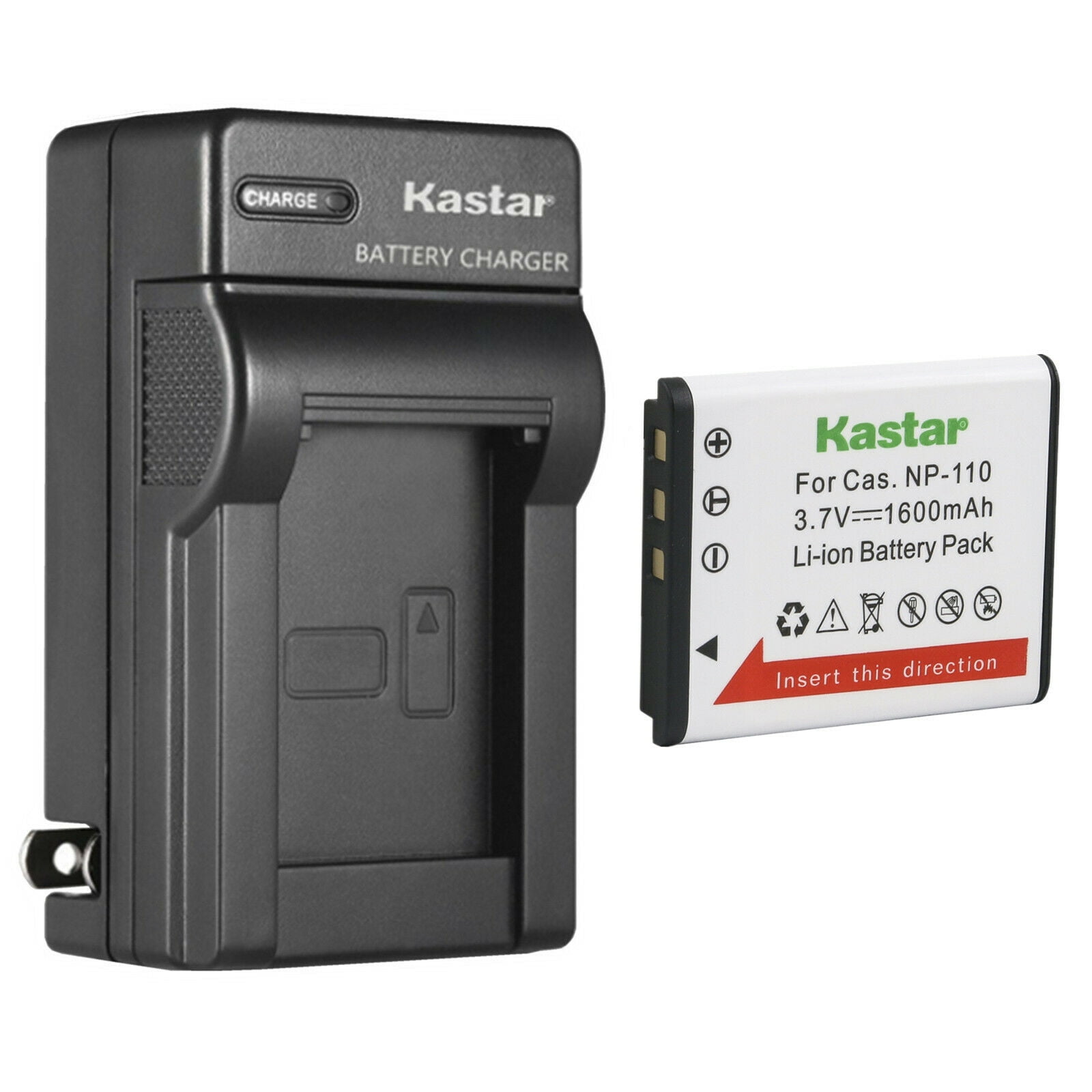 Kastar 1-Pack Battery and AC Wall Charger Replacement for Casio NP-110 NP-160 Battery Casio Exilim EX-ZR15 Exilim EX-ZR20 Exilim EX-FC500S Exilim EX-ZR50 Exilim EX-ZR55 Cameras