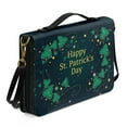 thumbnail image 2 of ZUXONGSY St.Patrick's Day Clover Gold Coin Theme Print Pu Leather Bible Cover Case for Men Women Lightweight Bible Study Tools with Adjuatable Strap Journal Case for Daily Use, -XL, 2 of 7