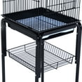 thumbnail image 6 of Pawhut 51" Metal Indoor Bird Cage Starter Kit With Detachable Rolling Stand, Storage Basket, And Accessories, Black, 6 of 9