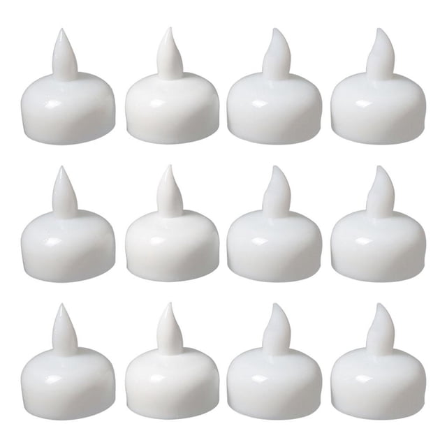 12 velas flotantes LED con batería parpadeante, sin llama, resistentes al agua, para té. Blanco frio