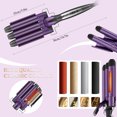 thumbnail image 3 of BreaDeep 3 Barrel Hair Curling Iron Wand,Ceramic Tourmaline Triple Barrels, Dual Voltage Hair Crimper Temperature Adjustable 25mm Hair Crimper,Hair Waving Styling Tools for Women & Girls (Purple), 3 of 7