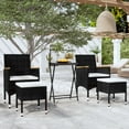 thumbnail image 1 of vidaXL 5 Piece Garden Bistro Set Poly Rattan and Tempered Glass Black, 1 of 5