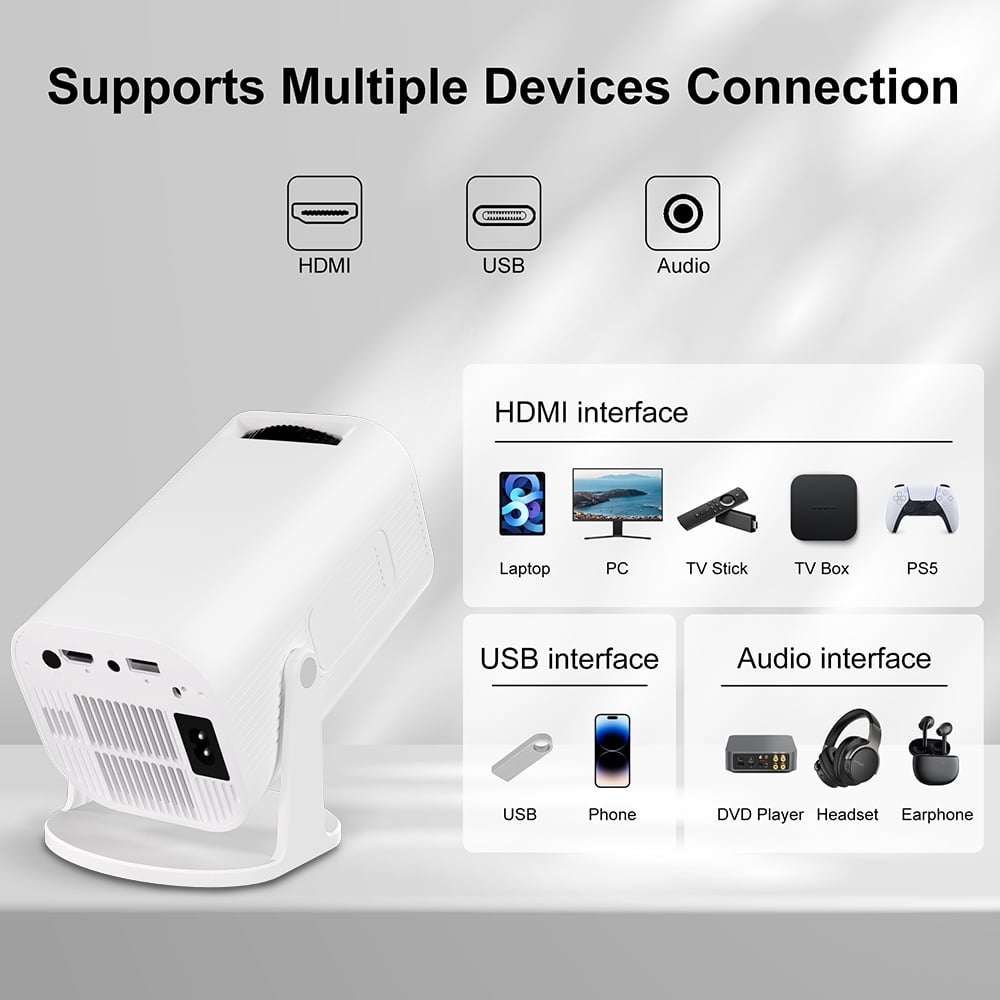Salange P30 LCD Display Mini Multimedia Projector Native 1080P Support 4K 8K Home Theater