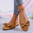thumbnail image 5 of BRGZLK Women's Flat Shoes Solid Color Versatile Round Toe Bowknot Suede Casual Comfortable Slip On Shoes Lightweight Breathable Walking Flats for Daily Wear Brown 8.5, 5 of 9