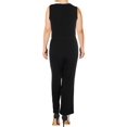 thumbnail image 4 of NY Collection Womens Petites Matte Jersey V-Neck Jumpsuit, 4 of 4