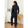 thumbnail image 2 of U2SKIIN Women Silk Button Down Pajamas Set, Long Sleeve Satin Pajamas Sleepwear Pjs Set,(Black,L), 2 of 5