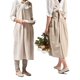 thumbnail image 5 of Delantal Lindo Vintage Para Mujeres Y Niñas, Trabajos De Jardinería, Espalda Cruzada, Delantales De Mezcla De Algodón/Lino, Vestido Tipo Delantal Con Dos Bolsillos (Beige), 5 of 5