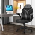 thumbnail image 4 of Gymax High Back Gaming Chair Height Adjustable Swivel Computer Office Chair Grey, 4 of 10