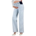 thumbnail image 1 of Vaqueros de maternidad BLENCOT de pierna ancha y cintura alta Beau Blue, 1 of 4