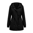 thumbnail image 5 of BiZtdJrK Rain Jackets for Women Lightweight Hooded Waterproof Rain Coats with Pockets Outdoor Long Sleeve Windbreaker Black XL, 5 of 8