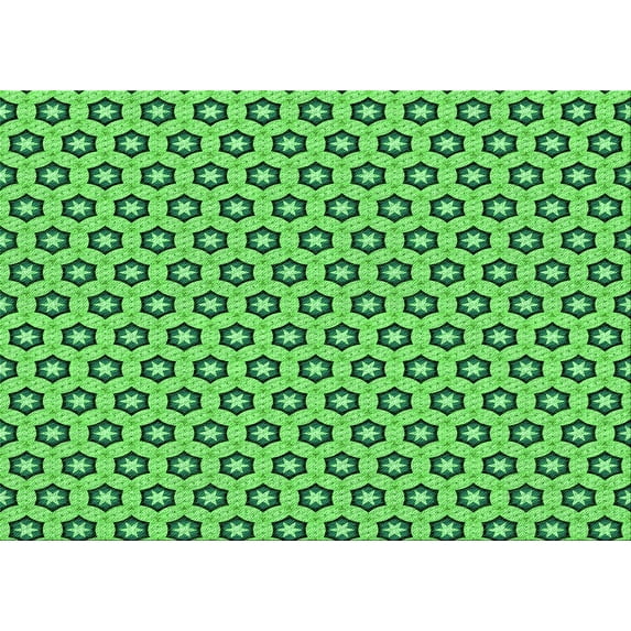 Ahgly Company Indoor Rectangle Patterned Emerald Green Area Rugs, 7' x 9'