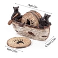 thumbnail image 3 of Juego de tapa de taza de canoa de oso de madera con tapa de tocón de árbol para decoración del hogar y organizador de objetos pequeños, marrón, 19.5 x 12.5 cm, 3 of 8