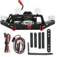 thumbnail image 3 of Peahefy RC Front Bumper Front Bumper With LED Light Electric Winch And Controller For TRX4/Axial Scx10 II, 3 of 8