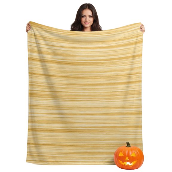 Fleece Blanket Abstract Yellow Striped Textured Blankets,Soft Cozy Warm Flannel Throw Blanket,Neutral Aesthetic Blanket for Bed Couch Sofa 40x50in