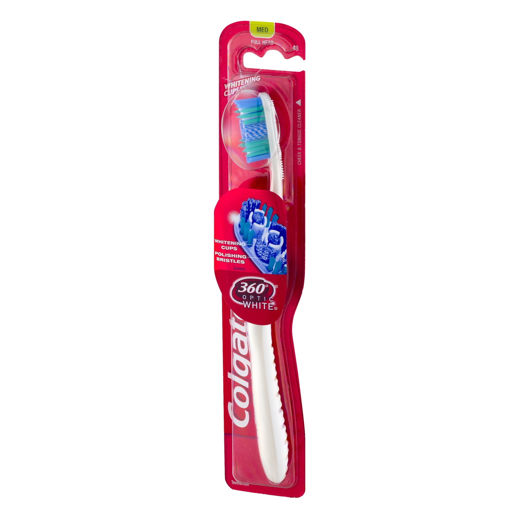 Colgate 360 Optic White Toothbrush, Medium, 1 Count